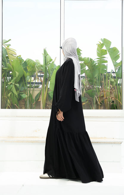 The Ruffled Cardigan in Black