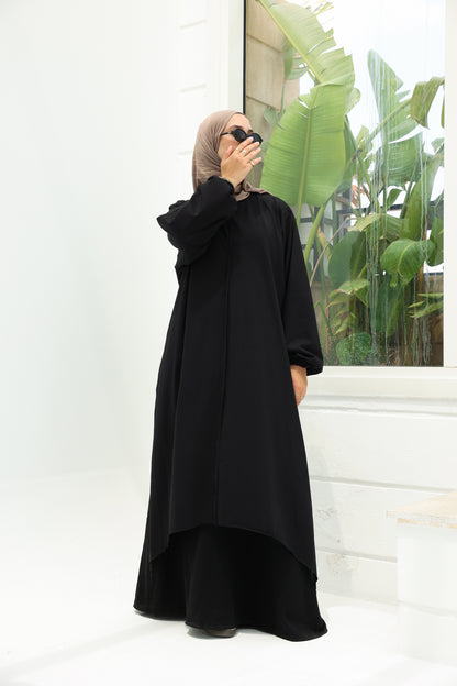 The Long Cotton Shirt in Black