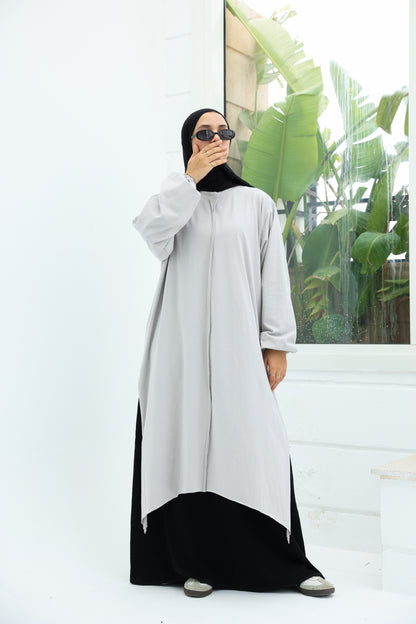 The Long Cotton Shirt in Grey