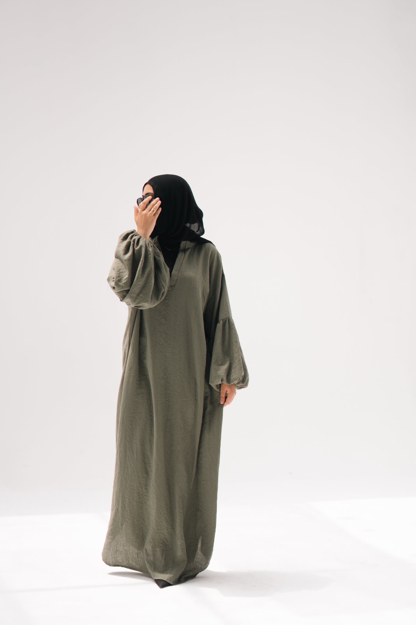 The Aziza Dress in Olive