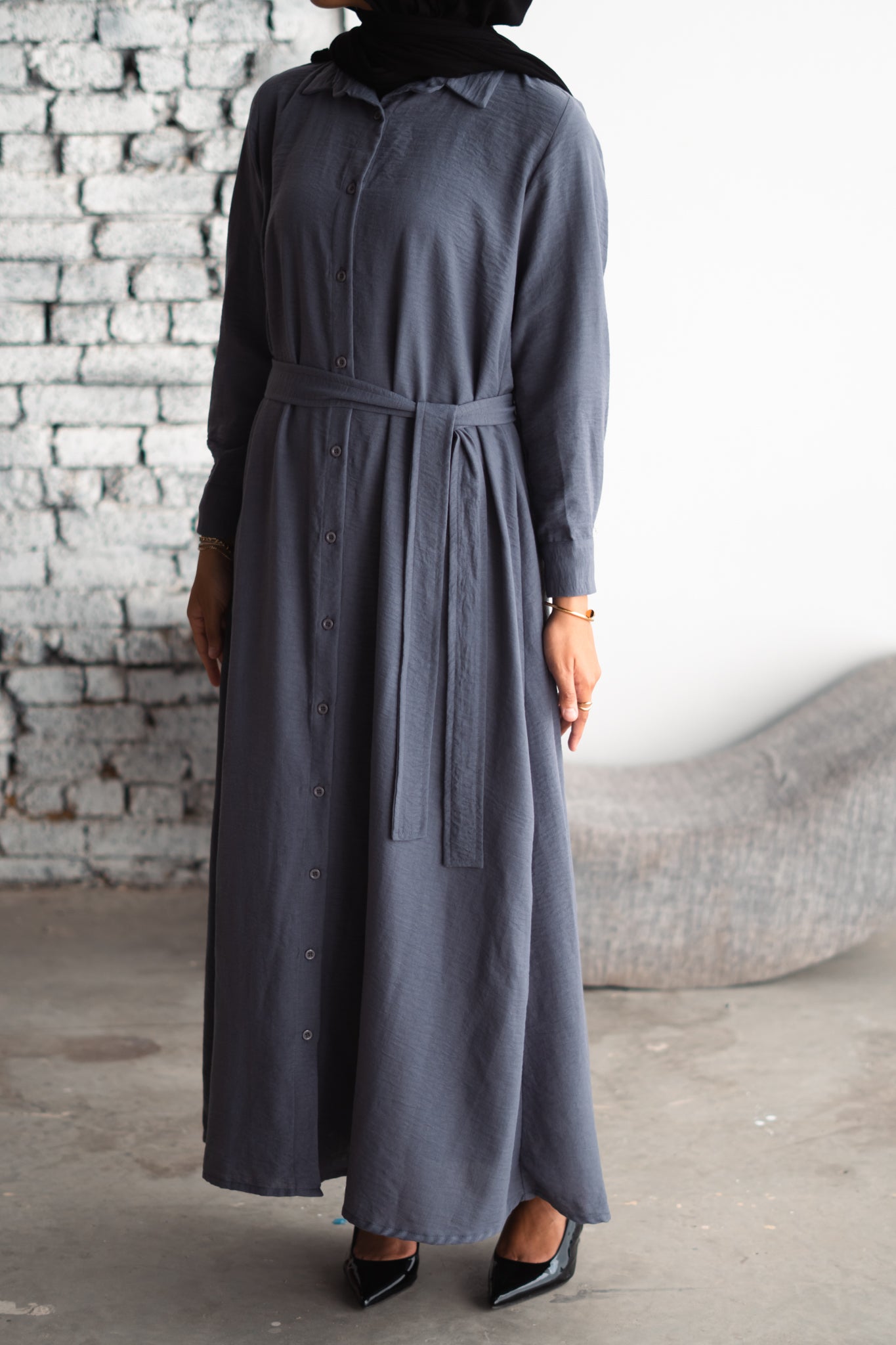 The Basic Shirt Dress in Navy