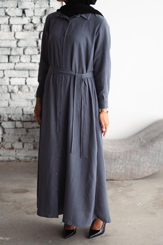 The Basic Shirt Dress in Navy