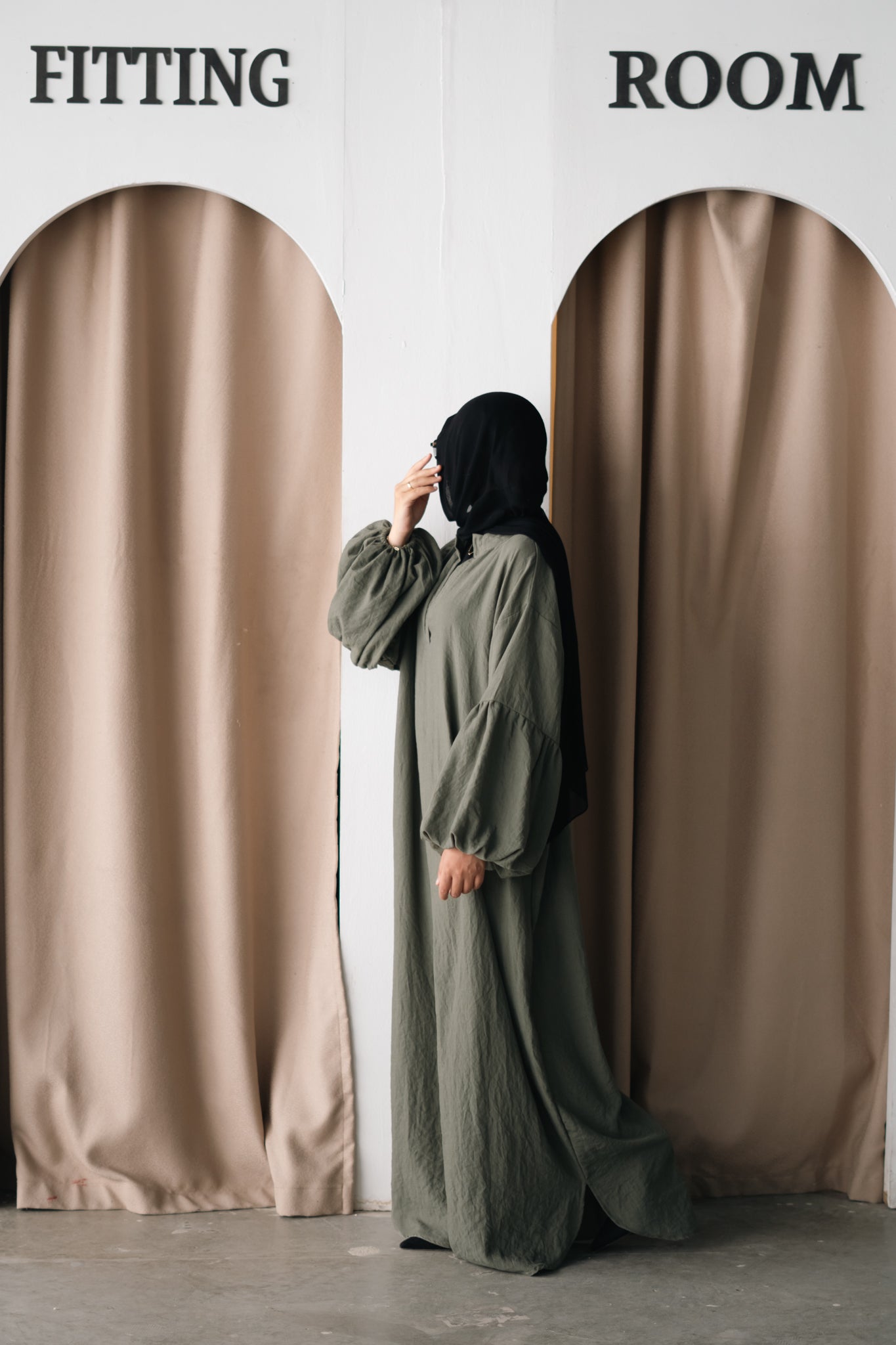 The Aziza Dress in Olive