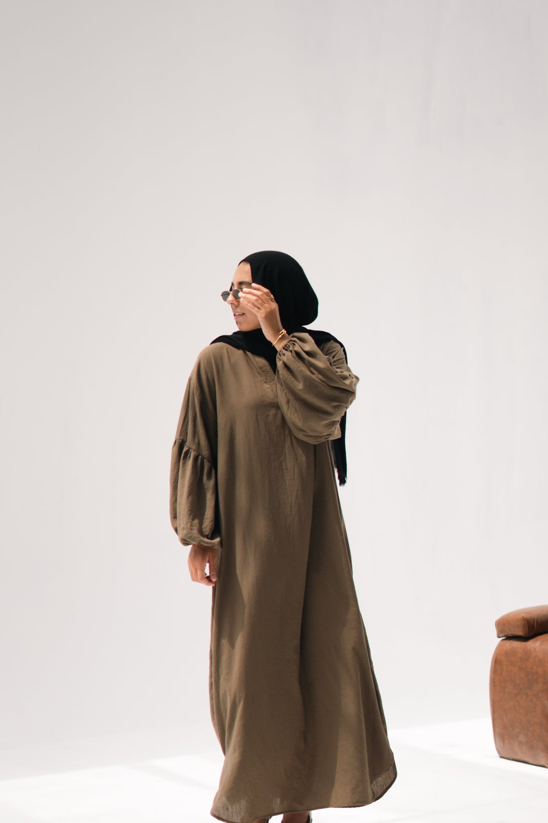 The Aziza Dress in Caffe