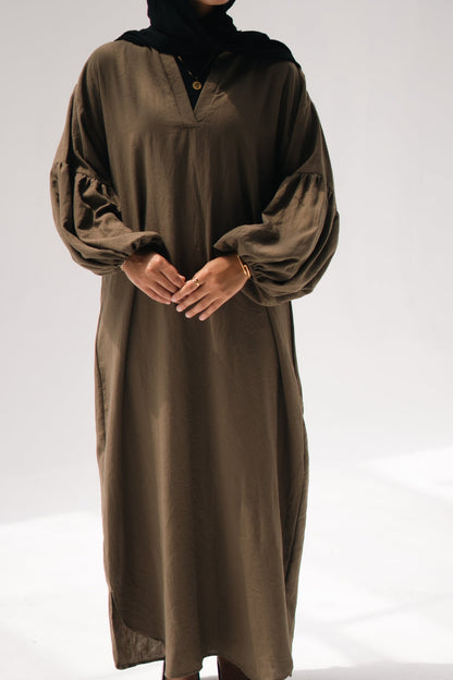 The Aziza Dress in Caffe