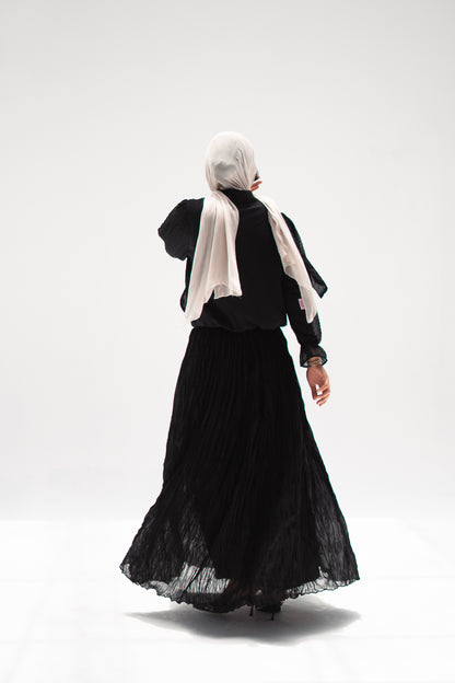 The Crushed Skirt in Black