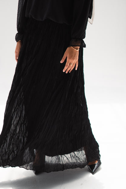 The Crushed Skirt in Black