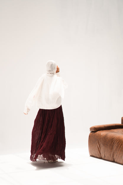 The Crushed Skirt in Burgundy