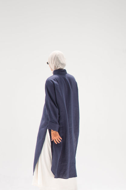 The Pure Linen Shirt in Navy