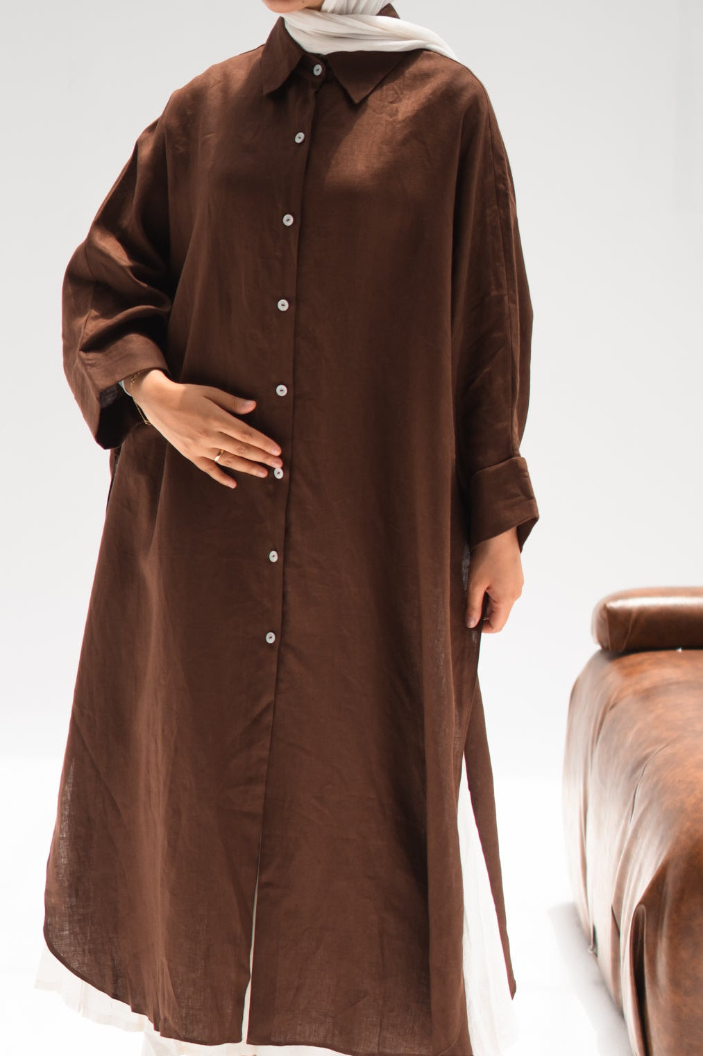 The Pure Linen Shirt in Brown
