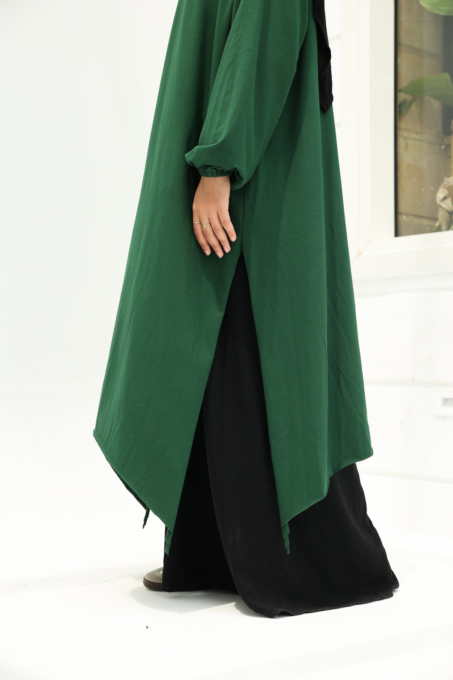The Long Cotton Shirt in Olive