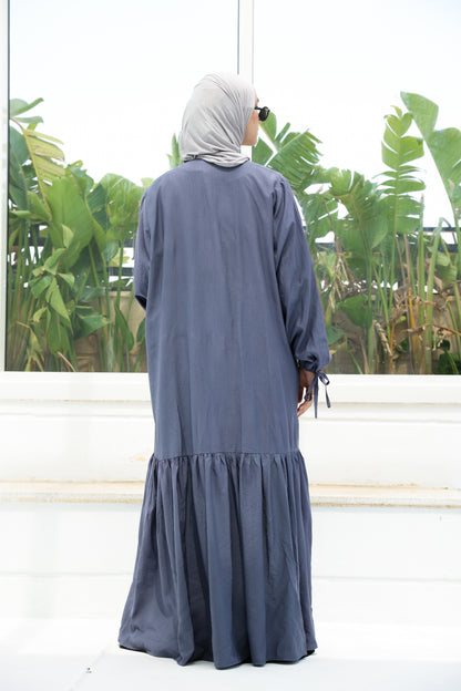 The Ruffled Cardigan in Blue