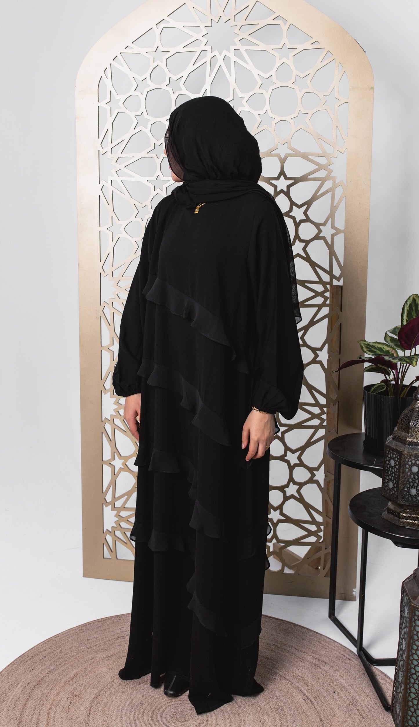 The Ruffles Black Abaya