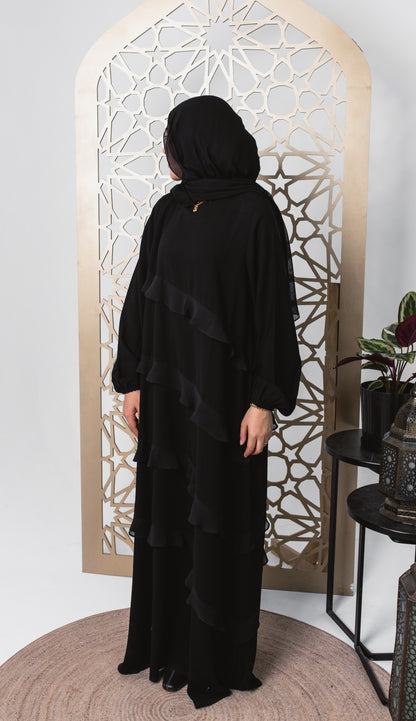 The Ruffles Black Abaya