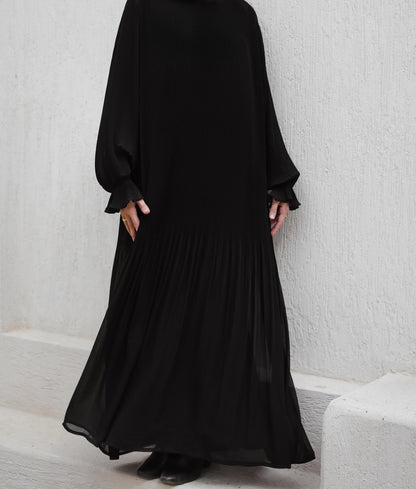 Fully Pleated Dress in Black