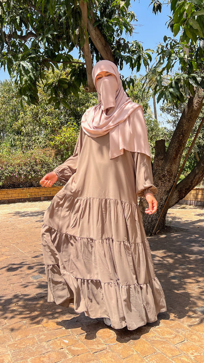 Shafaq Dress in Cafe
