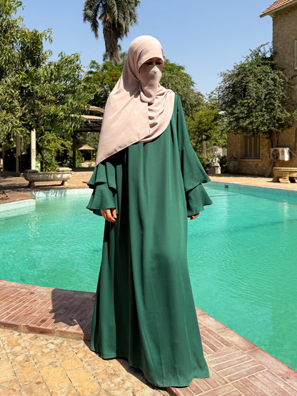 Hoor abaya in green