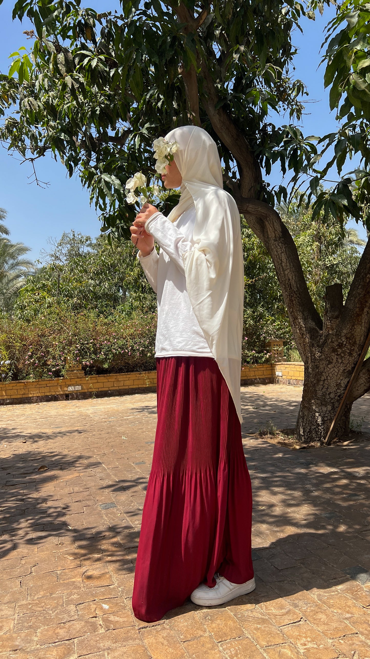 The Fully Pleated Skirts in Burgundy