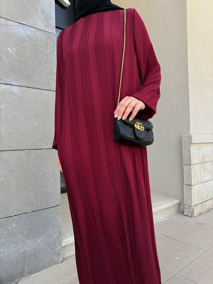 Amaia Abaya Dress in Burgundy