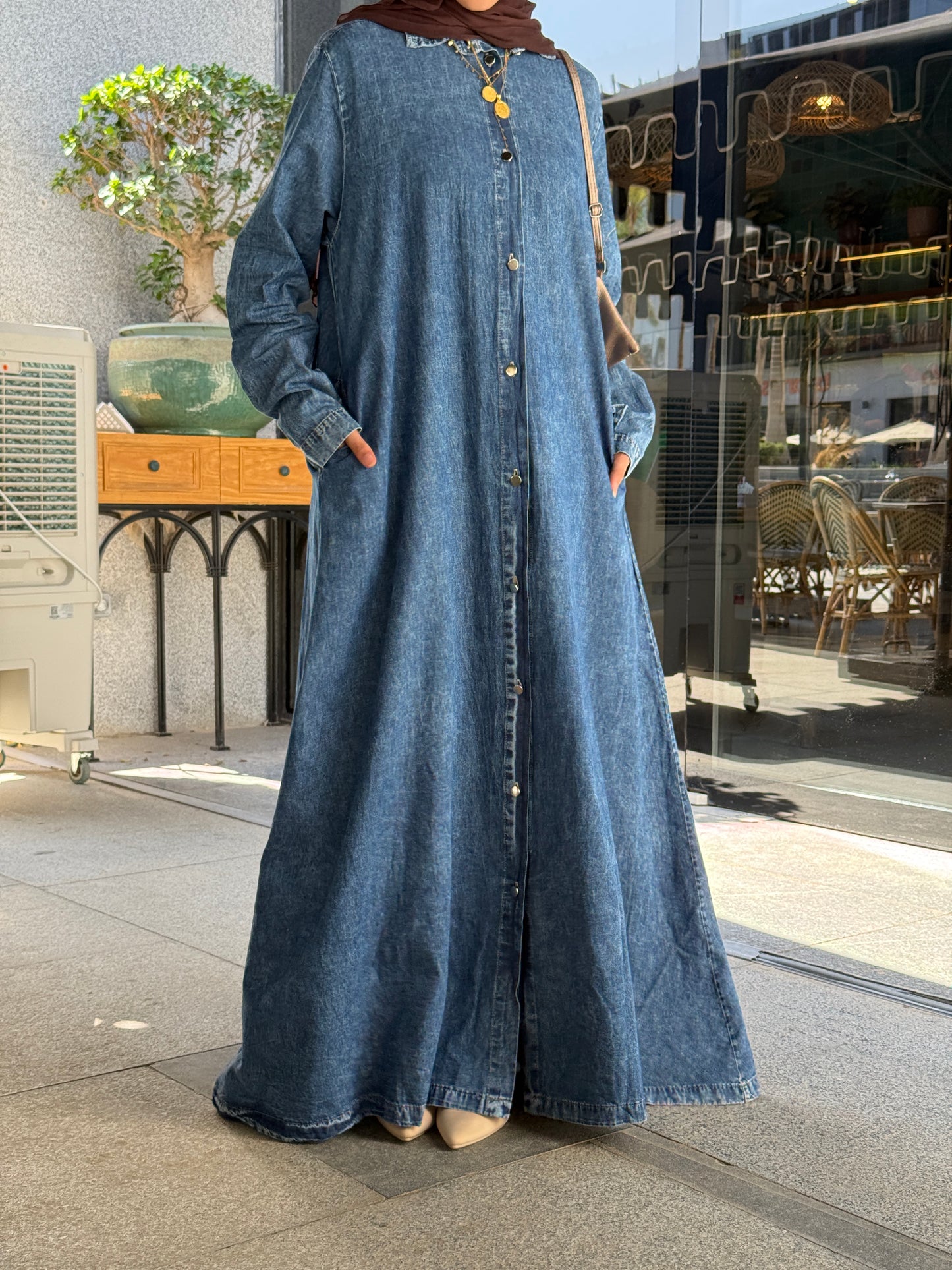 The  Denim Shirt Dress in Blue