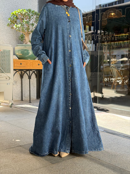 The  Denim Shirt Dress in Blue