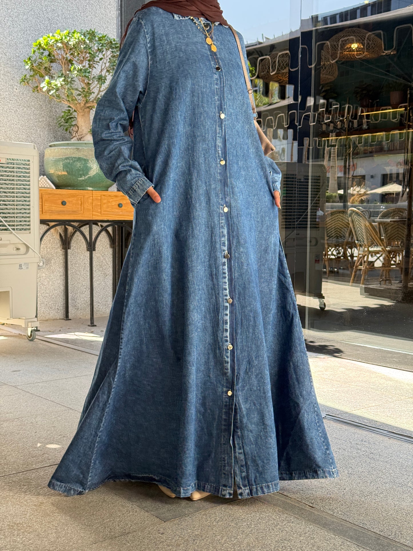 The  Denim Shirt Dress in Blue