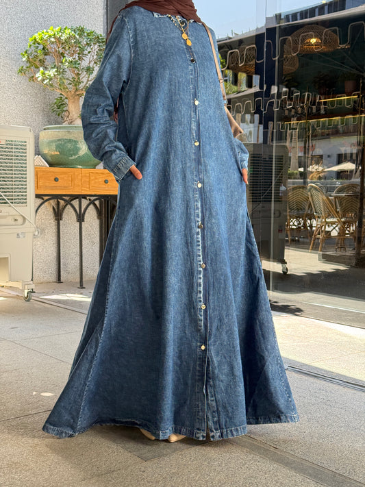 The  Denim Shirt Dress in Blue