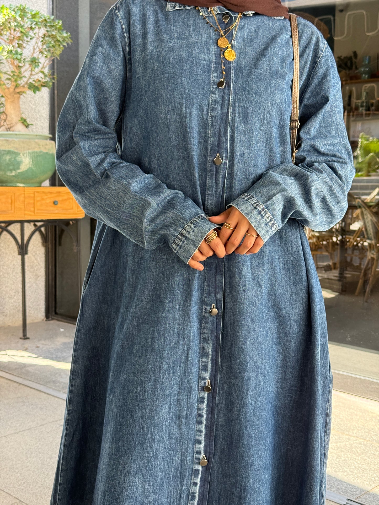 The  Denim Shirt Dress in Blue
