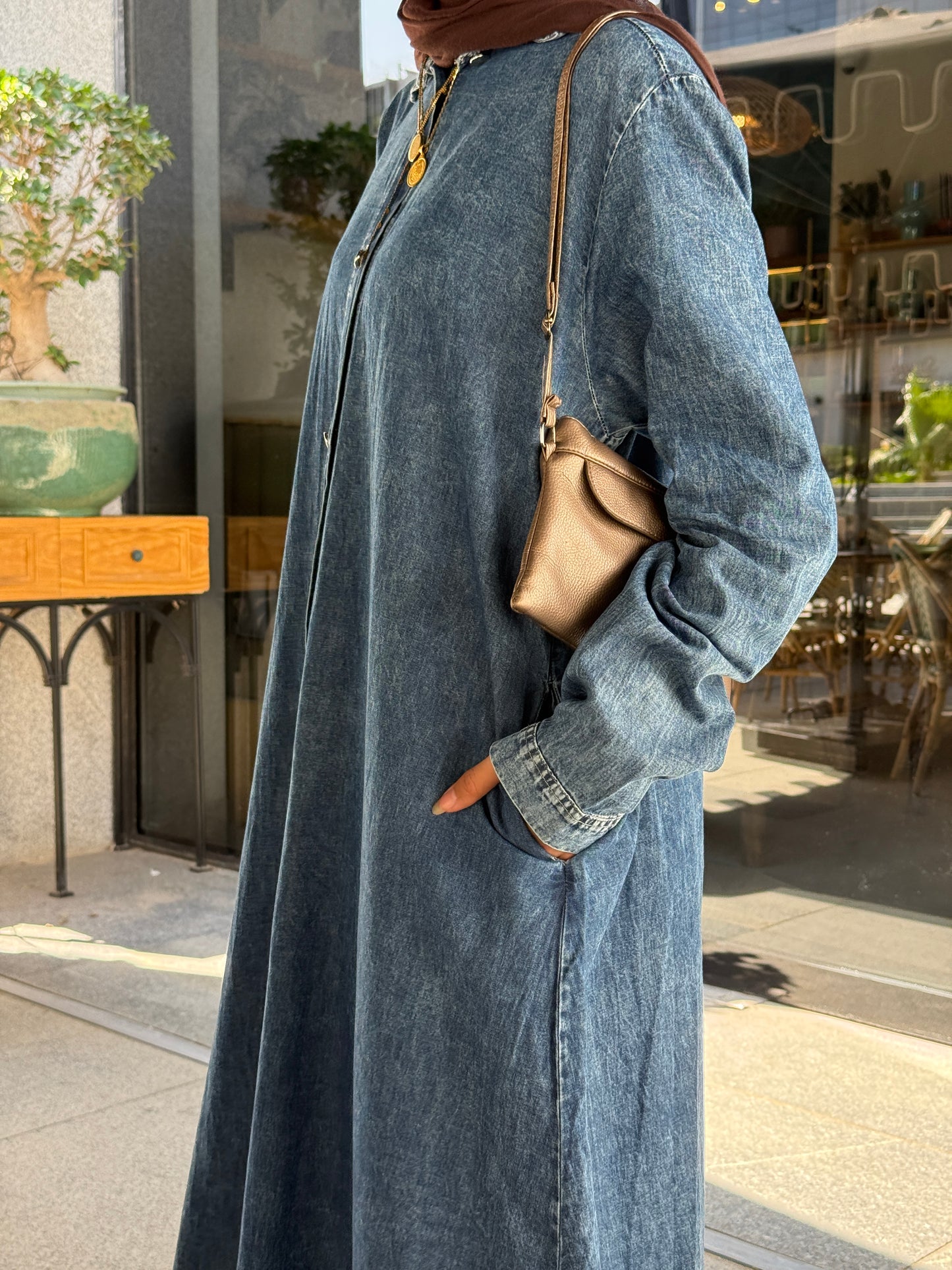 The  Denim Shirt Dress in Blue