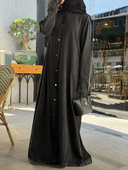 The  Denim Shirt Dress in Black