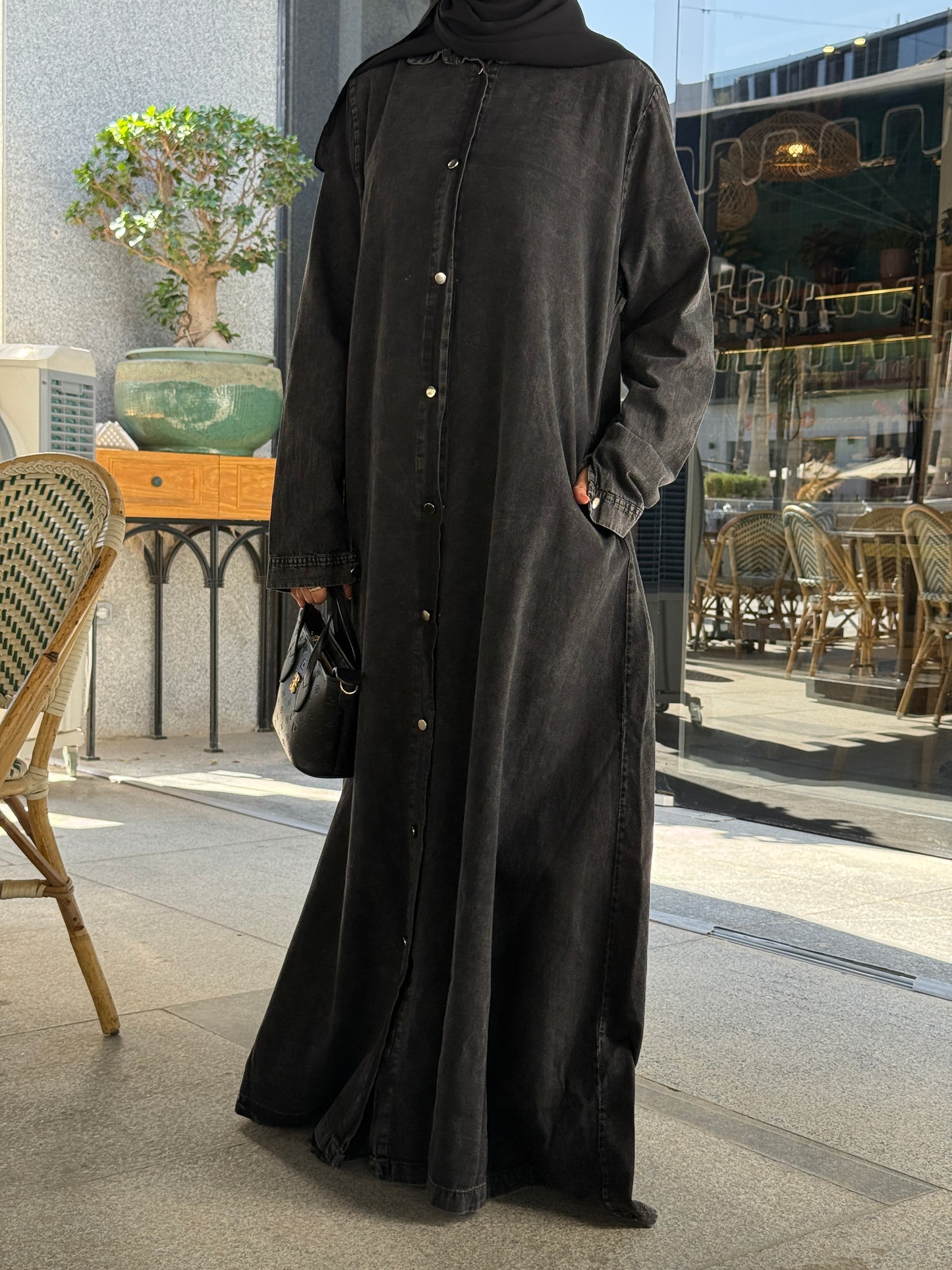 The  Denim Shirt Dress in Black