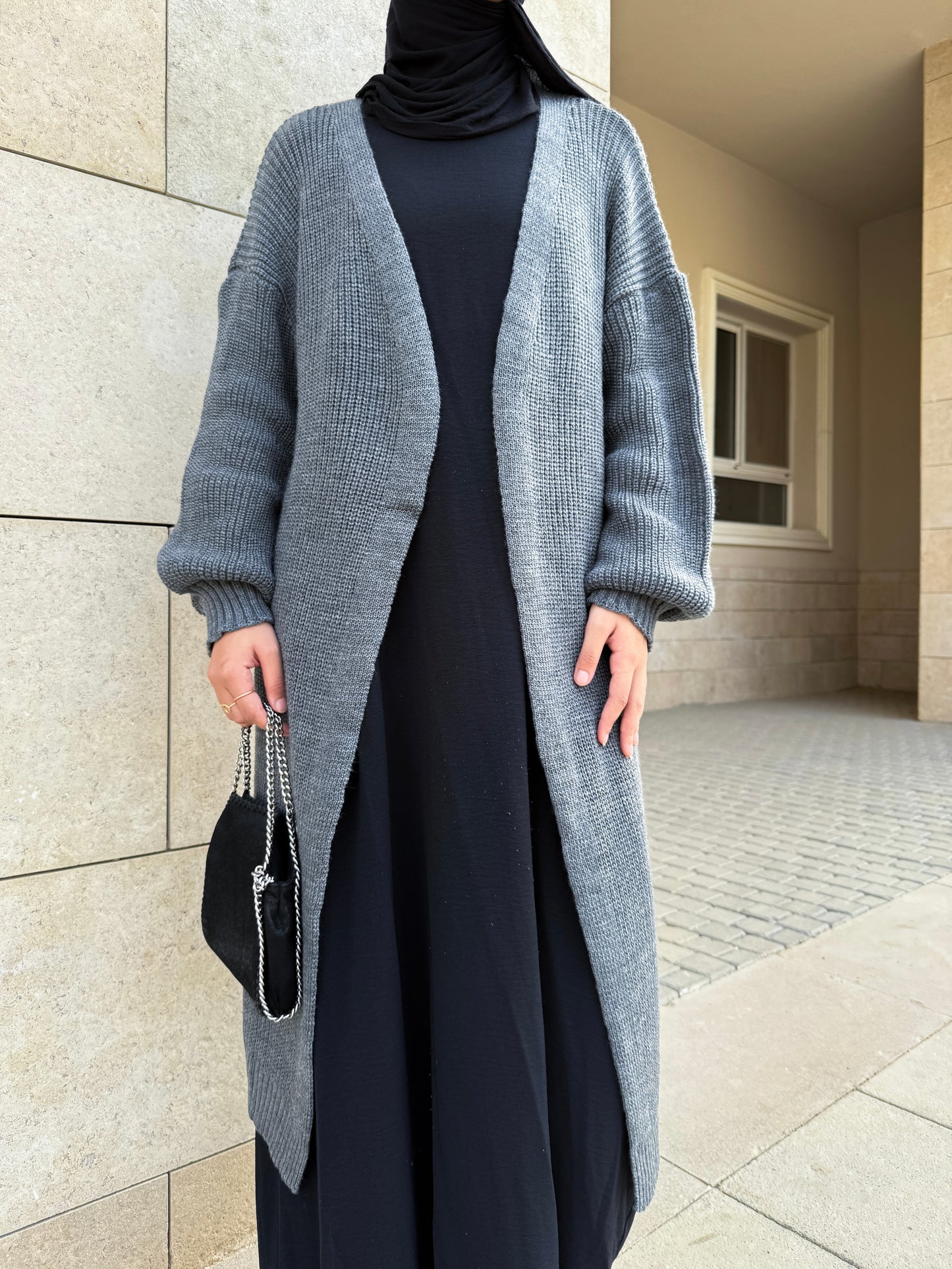 The Knitted Cardigan in Grey