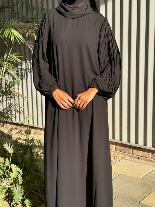 Pleated Sleeve Abaya