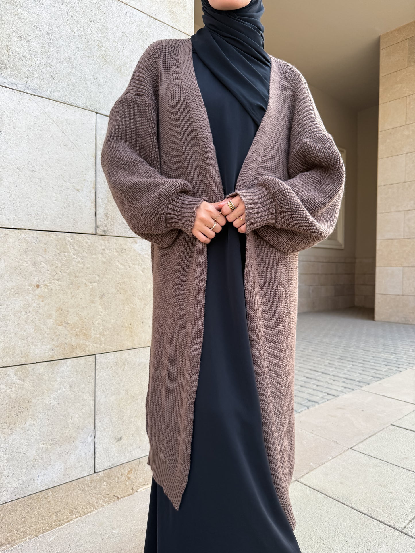 The Knitted Cardigan in Caffe