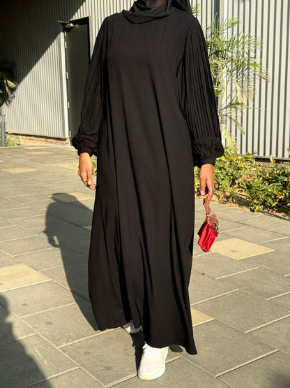 Pleated Sleeve Abaya