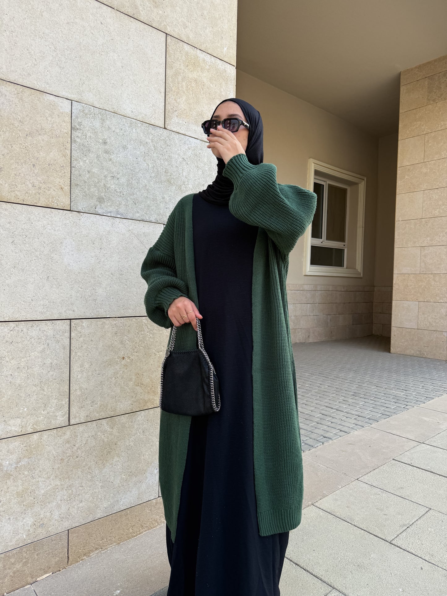 The Knitted Cardigan in Green