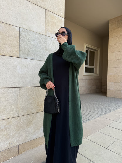 The Knitted Cardigan in Green