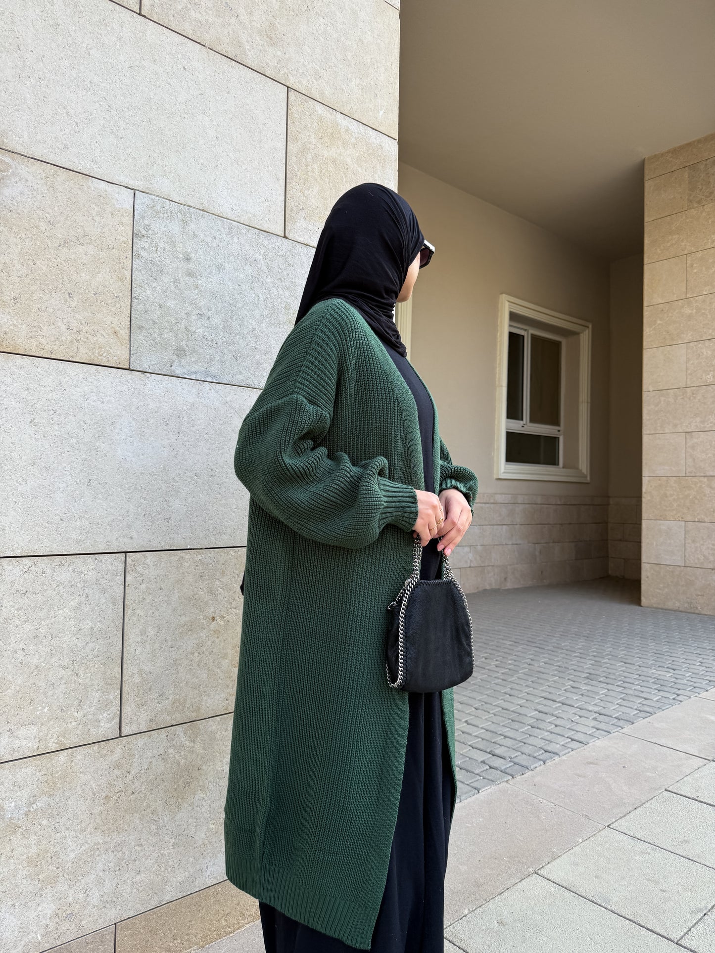 The Knitted Cardigan in Green