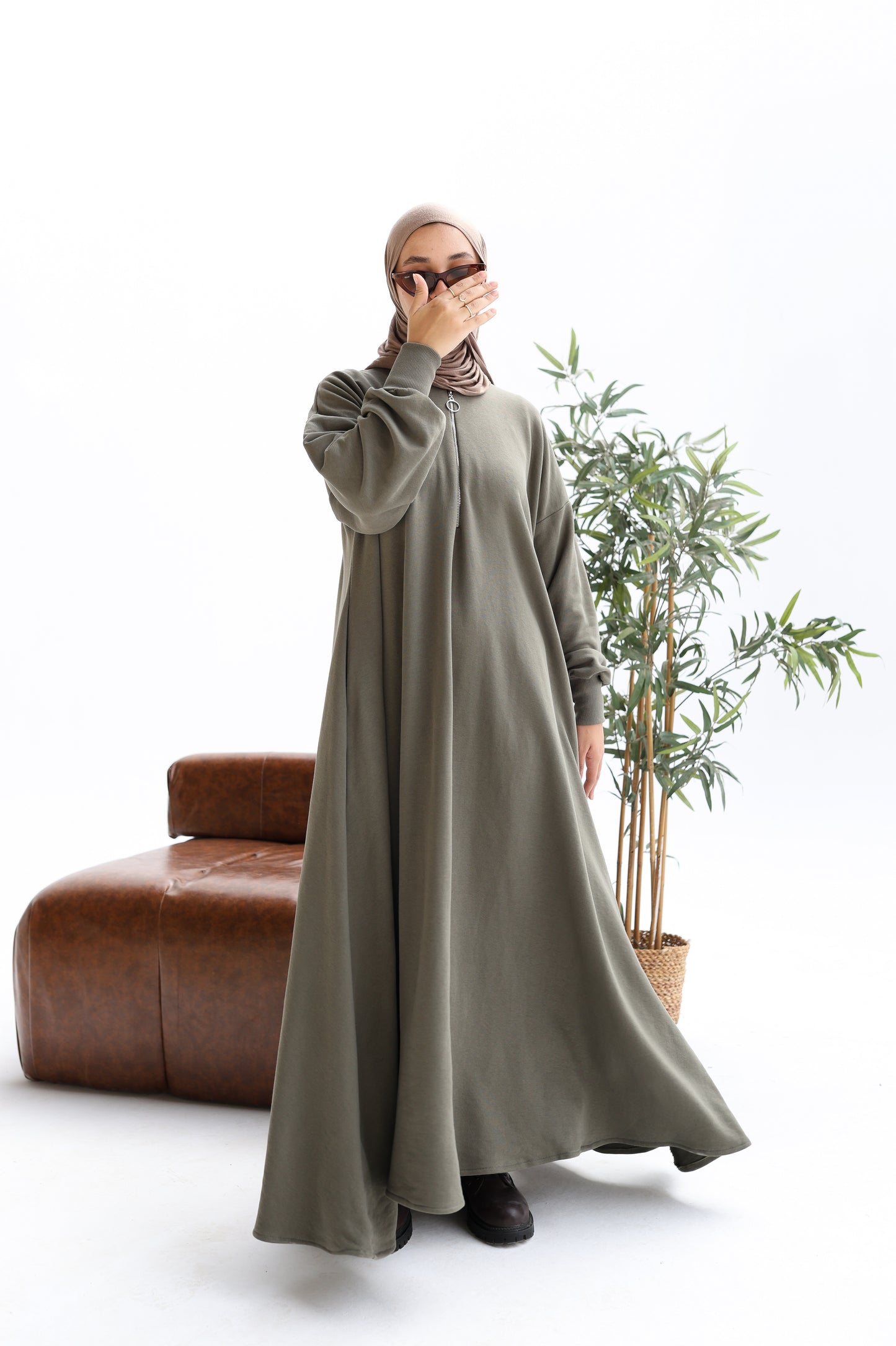 Zain Milton Dress in Olive