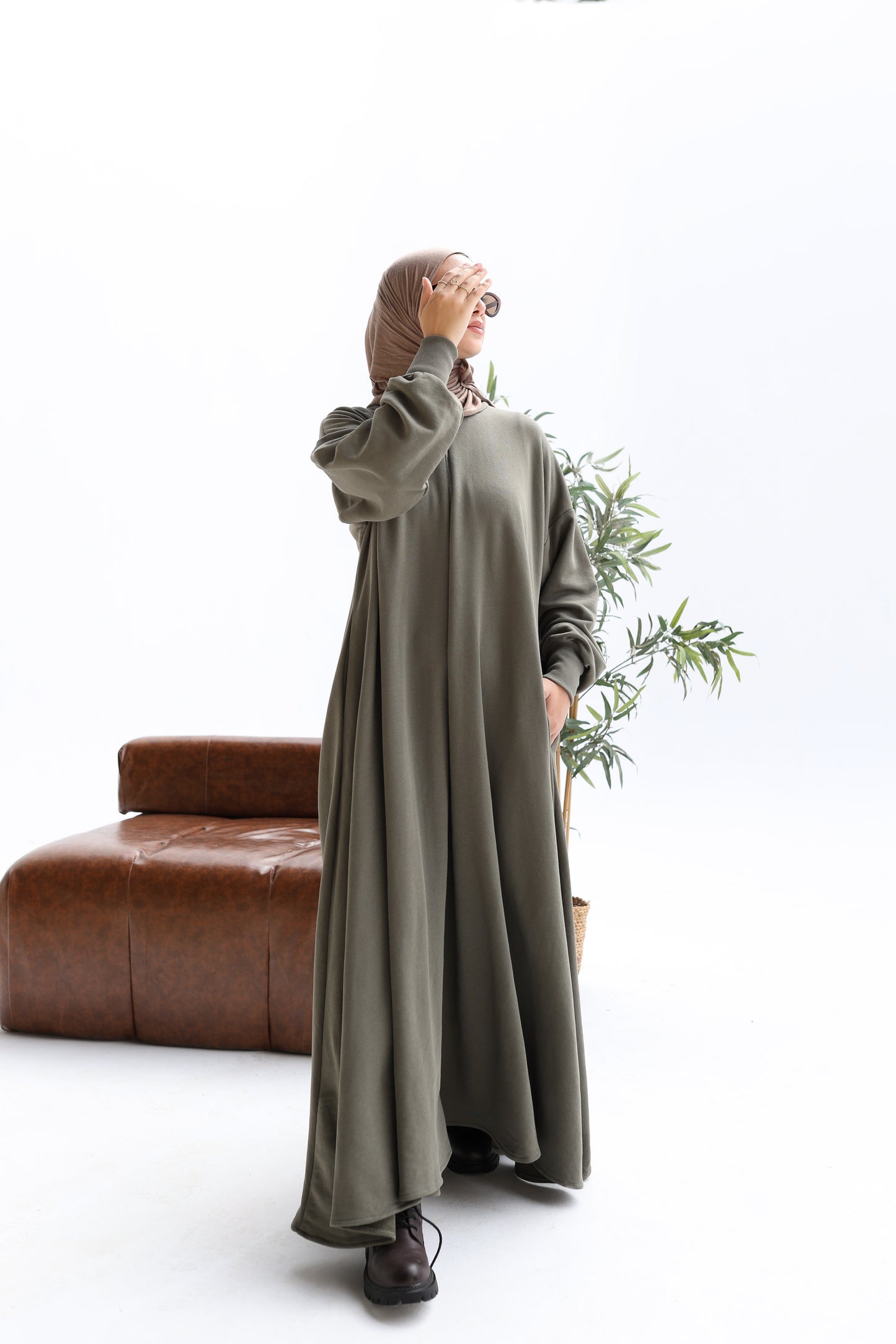 Zain Milton Dress in Olive
