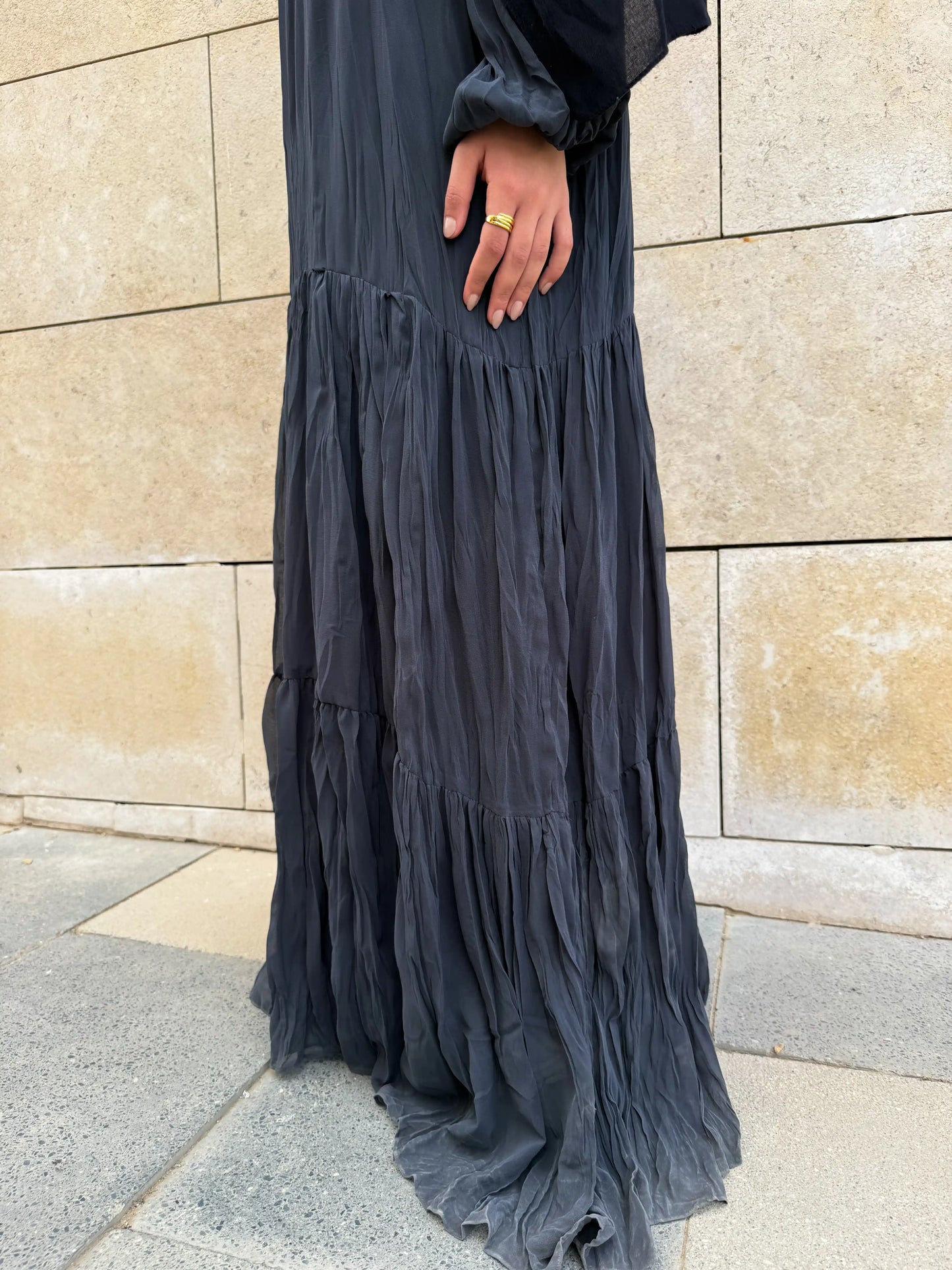 Asia Crushed Grey Dress