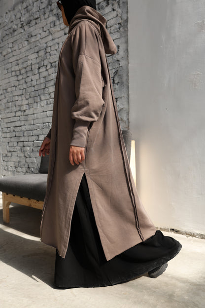 Long Hoodie in Caffe