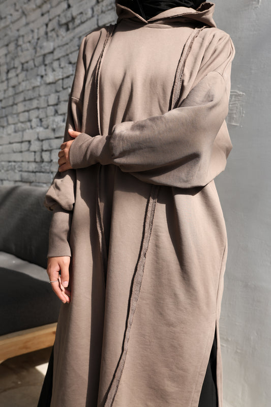 Long Hoodie in Caffe